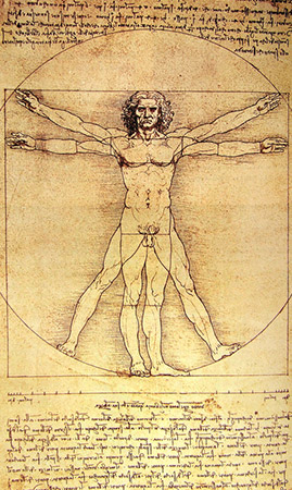 dieses Foto zeigt eine Zeichnung von Da Vinci